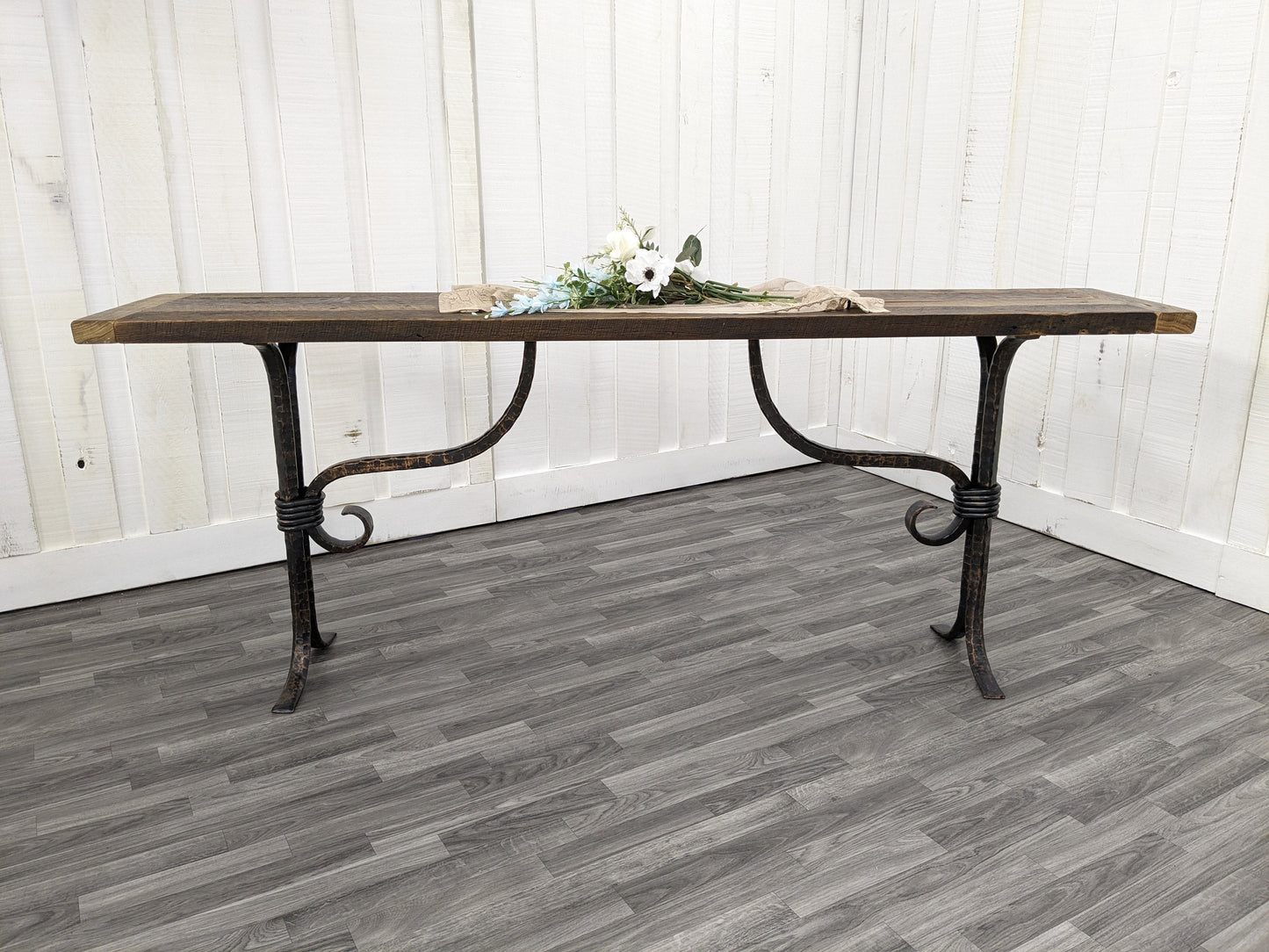 14"or16" x 80" Reclaimed Barnwood Bench Seat / Console Table Top