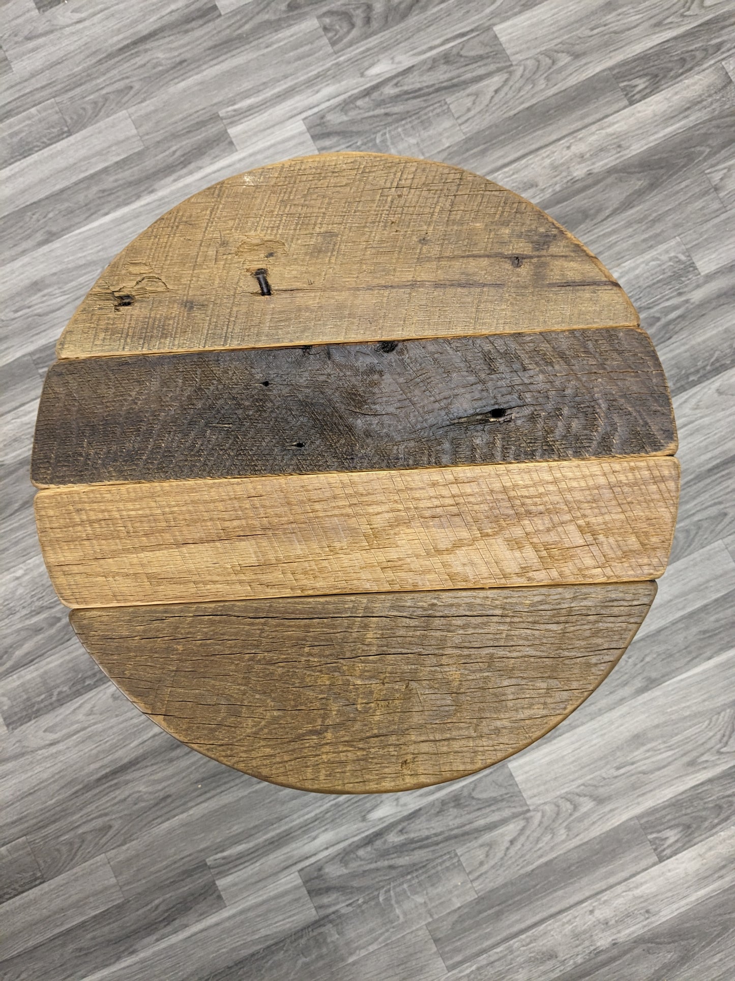 17" Reclaimed Barnwood Barstool Seat / Side Table Top
