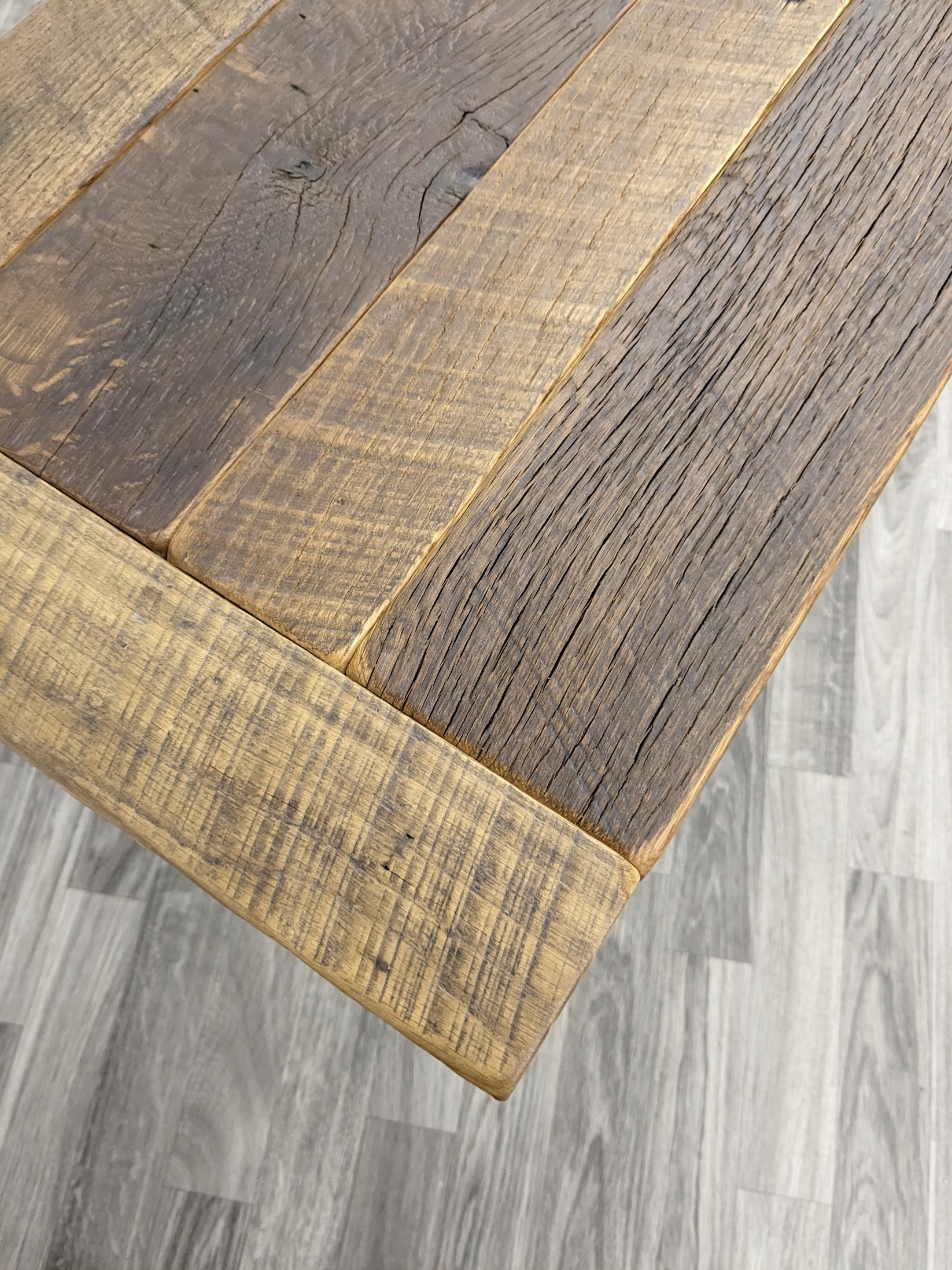 16" x 80" Reclaimed Barnwood Bench Seat / Console Table Top Gable