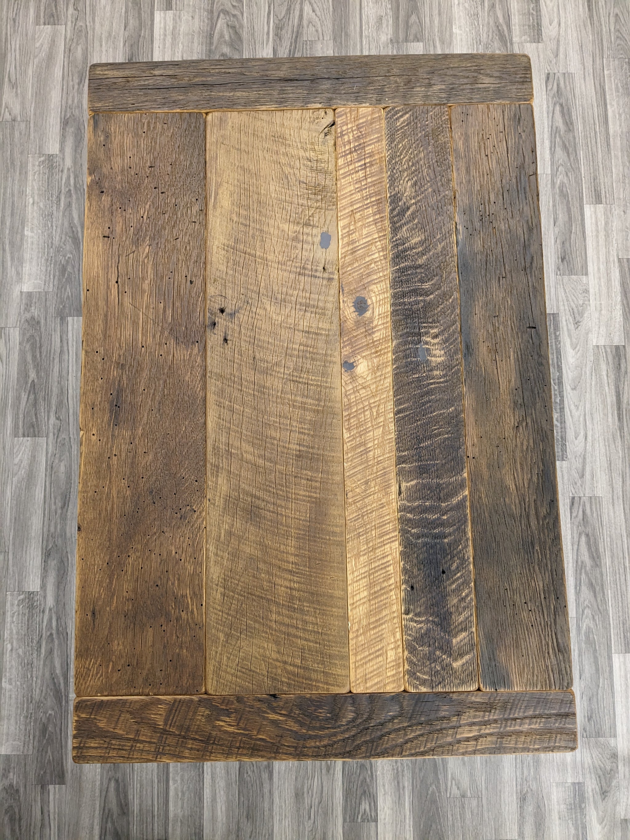 24" x 36" Reclaimed Barnwood Coffee Table Top Gable Valley Wrought Iron